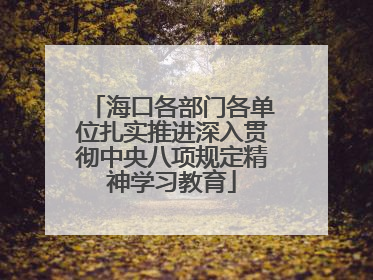 海口各部门各单位扎实推进深入贯彻中央八项规定精神学习教育