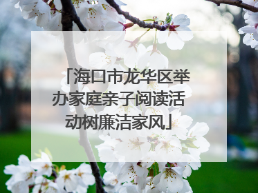 海口市龙华区举办家庭亲子阅读活动树廉洁家风