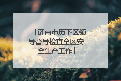 济南市历下区领导督导检查全区安全生产工作