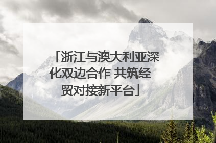 浙江与澳大利亚深化双边合作 共筑经贸对接新平台