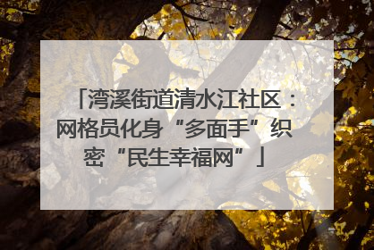湾溪街道清水江社区：网格员化身“多面手”织密“民生幸福网”