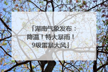 湖南气象发布：降温！特大暴雨！9级雷暴大风
