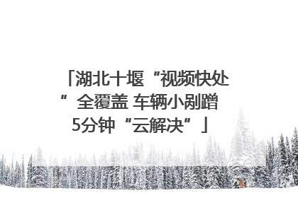 湖北十堰“视频快处”全覆盖 车辆小剐蹭5分钟“云解决”