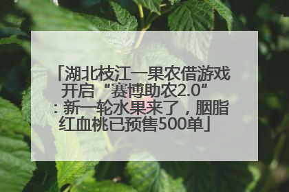 湖北枝江一果农借游戏开启“赛博助农2.0”：新一轮水果来了，胭脂红血桃已预售500单