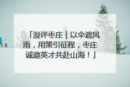 漫评枣庄｜以伞遮风雨，用策引征程，枣庄诚邀英才共赴山海！