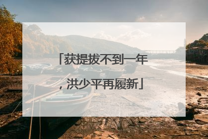 获提拔不到一年，洪少平再履新