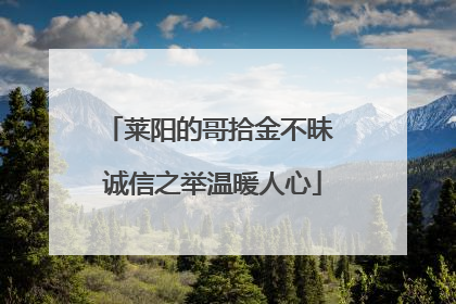 莱阳的哥拾金不昧 诚信之举温暖人心