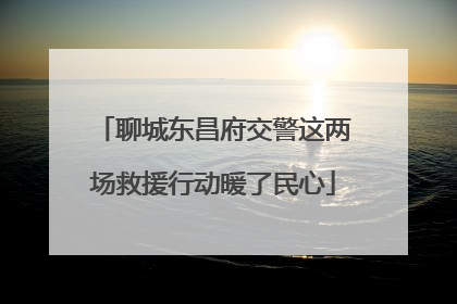 聊城东昌府交警这两场救援行动暖了民心
