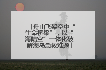 舟山飞架空中“生命桥梁”，以“海陆空”一体化破解海岛急救难题