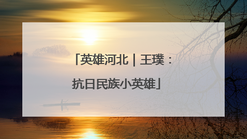 英雄河北｜王璞：抗日民族小英雄