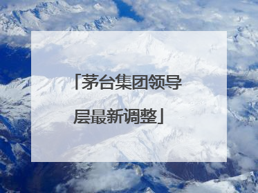 茅台集团领导层最新调整