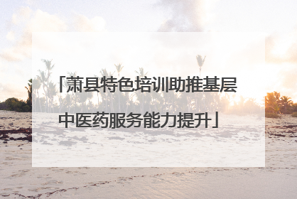 萧县特色培训助推基层中医药服务能力提升