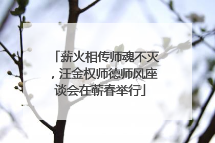 薪火相传师魂不灭，汪金权师德师风座谈会在蕲春举行