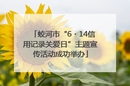 蛟河市“6・14信用记录关爱日”主题宣传活动成功举办