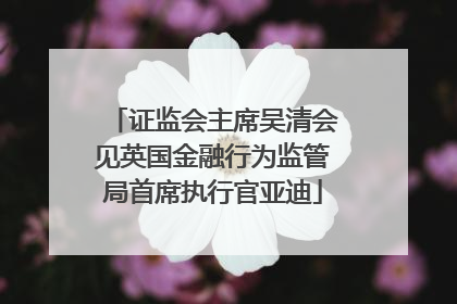 证监会主席吴清会见英国金融行为监管局首席执行官亚迪