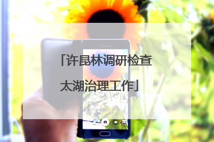 许昆林调研检查太湖治理工作