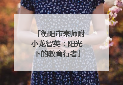 衡阳市耒师附小龙智英：阳光下的教育行者