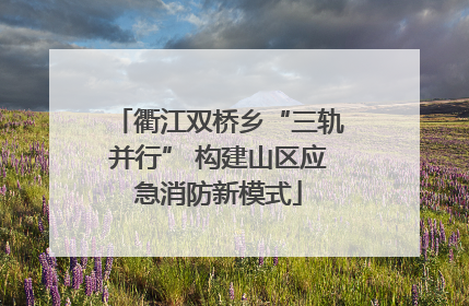 衢江双桥乡“三轨并行” 构建山区应急消防新模式
