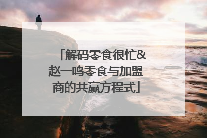 解码零食很忙&赵一鸣零食与加盟商的共赢方程式