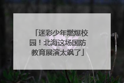 迷彩少年燃爆校园！北海这场国防教育展演太飒了