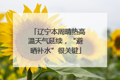 辽宁本周晴热高温天气延续，“避晒补水”很关键