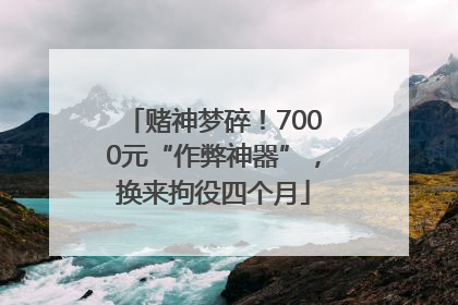 赌神梦碎！7000元“作弊神器”，换来拘役四个月