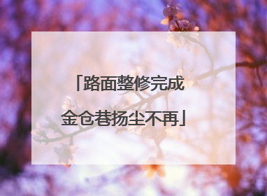路面整修完成 金仓巷扬尘不再