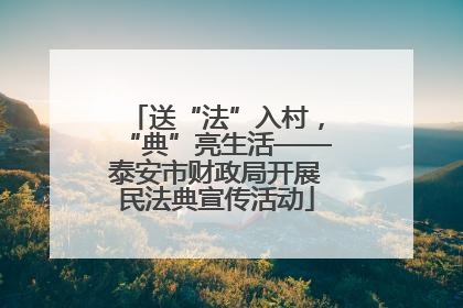 送“法”入村，“典”亮生活——泰安市财政局开展民法典宣传活动
