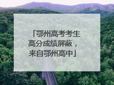 鄂州高考考生高分成绩屏蔽，来自鄂州高中