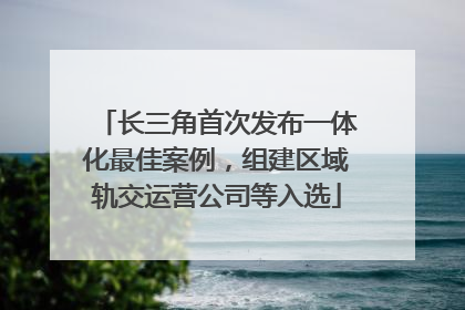 长三角首次发布一体化最佳案例，组建区域轨交运营公司等入选