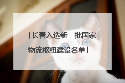 长春入选新一批国家物流枢纽建设名单