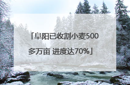 阜阳已收割小麦500多万亩 进度达70%