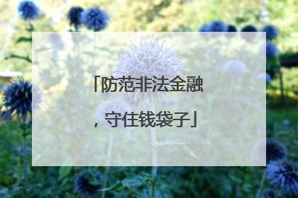 防范非法金融，守住钱袋子