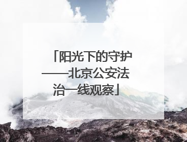 阳光下的守护——北京公安法治一线观察