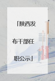 陕西发布干部任职公示