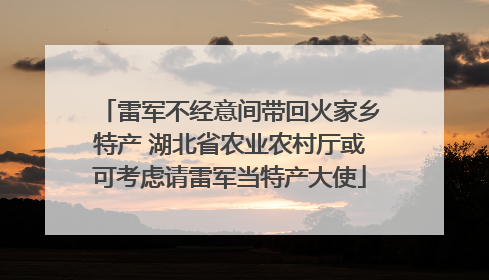 雷军不经意间带回火家乡特产 湖北省农业农村厅或可考虑请雷军当特产大使