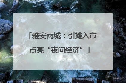 雅安雨城：引摊入市 点亮“夜间经济”