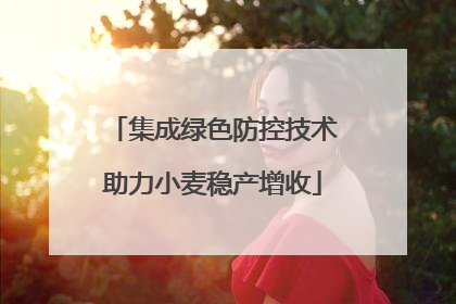 集成绿色防控技术助力小麦稳产增收
