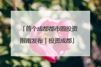 首个成都都市圈投资指南发布｜投资成都