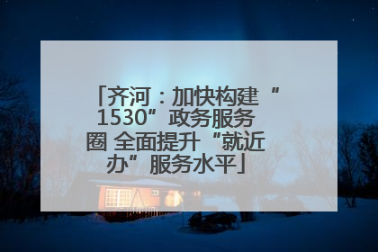 齐河：加快构建“1530”政务服务圈 全面提升“就近办”服务水平