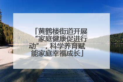 黄鹤楼街道开展“家庭健康促进行动”，科学养育赋能家庭幸福成长