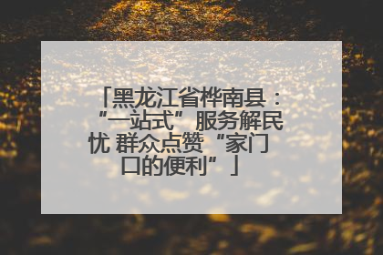 黑龙江省桦南县：“一站式”服务解民忧 群众点赞“家门口的便利”