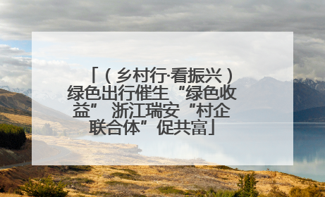 （乡村行·看振兴）绿色出行催生“绿色收益” 浙江瑞安“村企联合体”促共富