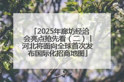2025年廊坊经洽会亮点抢先看（二）丨河北将面向全球首次发布国际化招商地图