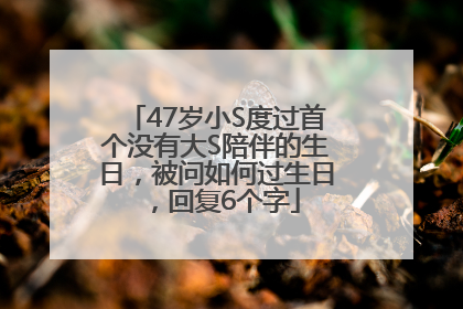 47岁小S度过首个没有大S陪伴的生日，被问如何过生日，回复6个字